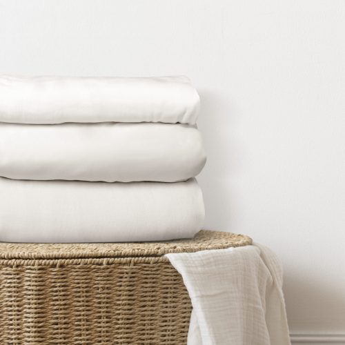 Bed linen, laundry basket home decor